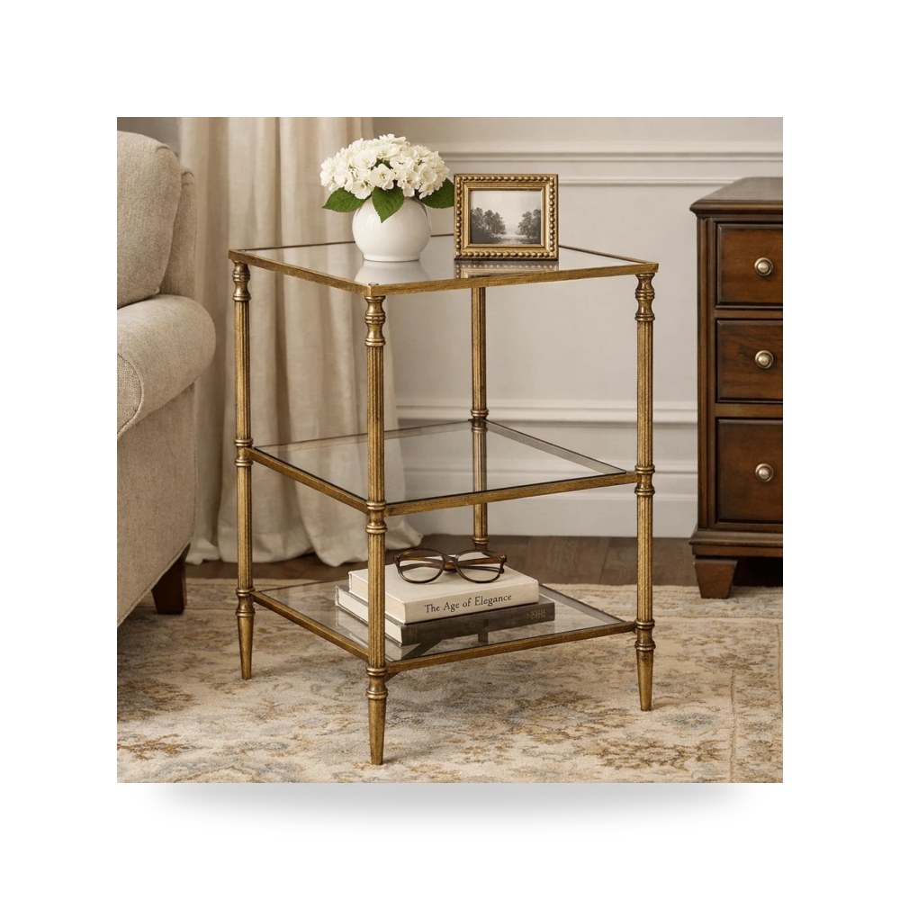 طاولة جانبية مربعات هندسية ذهبي أترموست Uttermost