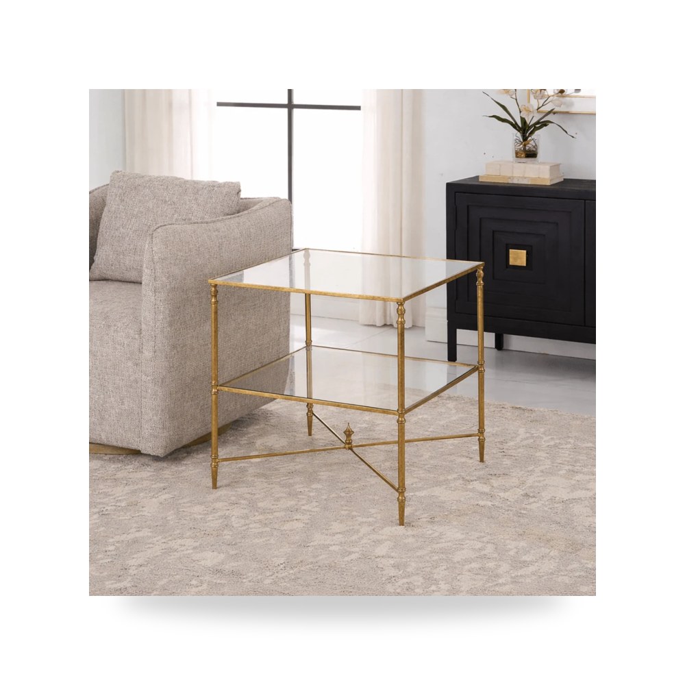طاولة جانبية مربعات هندسية ذهبي أترموست Uttermost