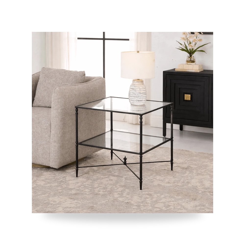 طاولة جانبية مربعات هندسية أسود أترموست Uttermost