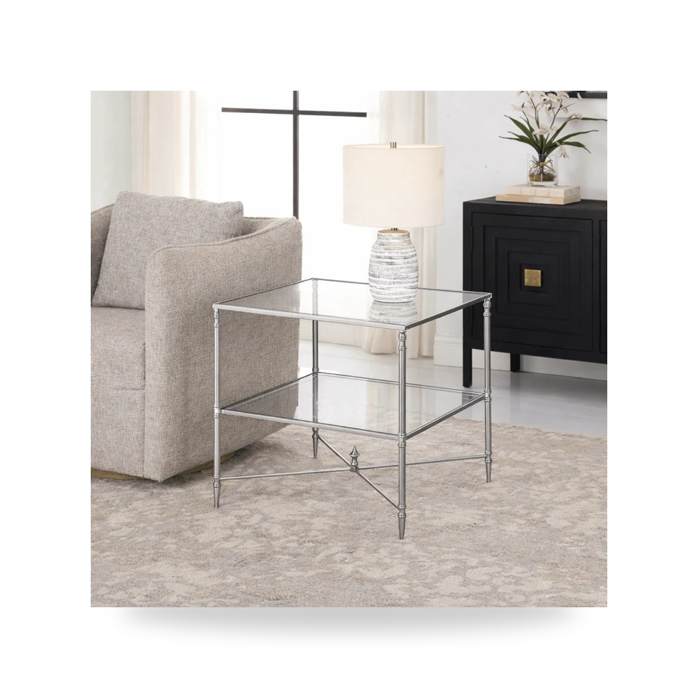 طاولة جانبية مربعات هندسية فضي أترموست Uttermost