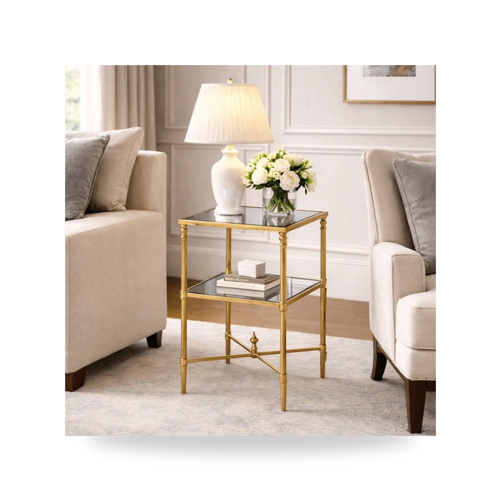 طاولة جانبية مربعات هندسية ذهبي أترموست Uttermost