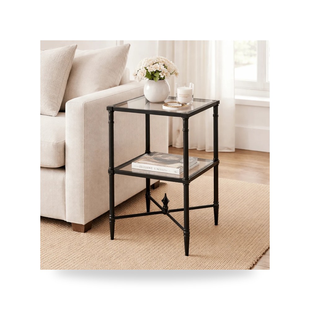 طاولة جانبية مربعات هندسية أسود أترموست Uttermost