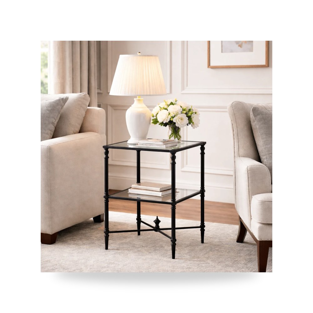 طاولة جانبية زجاج أسود Henzler Square من أترموست Uttermost
