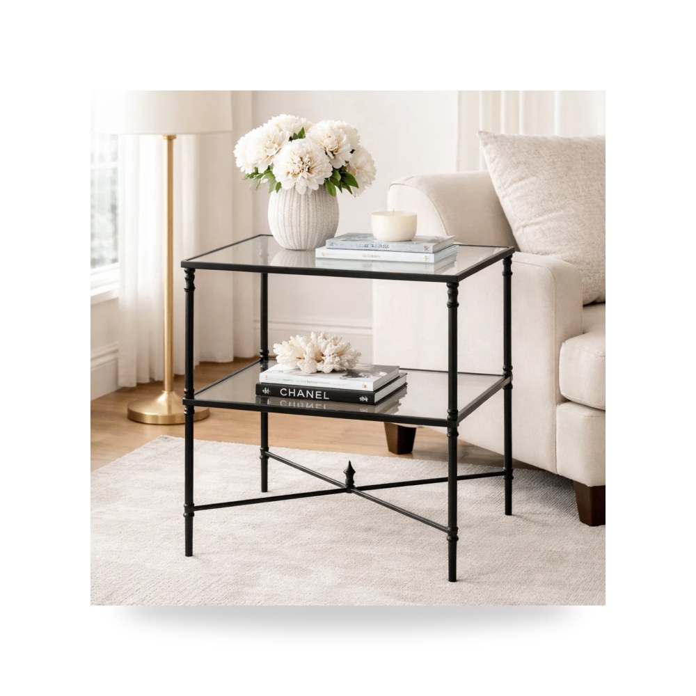 طاولة جانبية زجاج أسود Henzler Rectangle من أترموست Uttermost