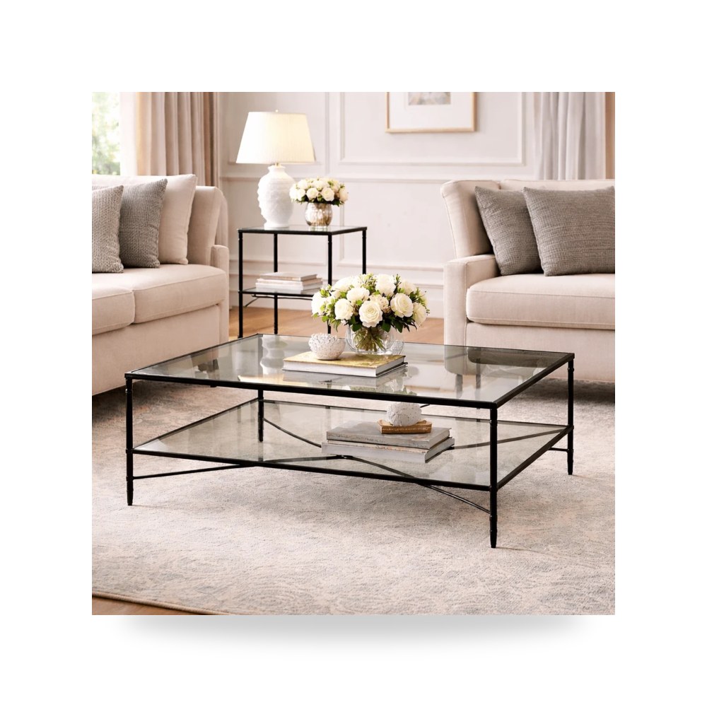 طاولة قهوة مربعات هندسية أسود أترموست Uttermost
