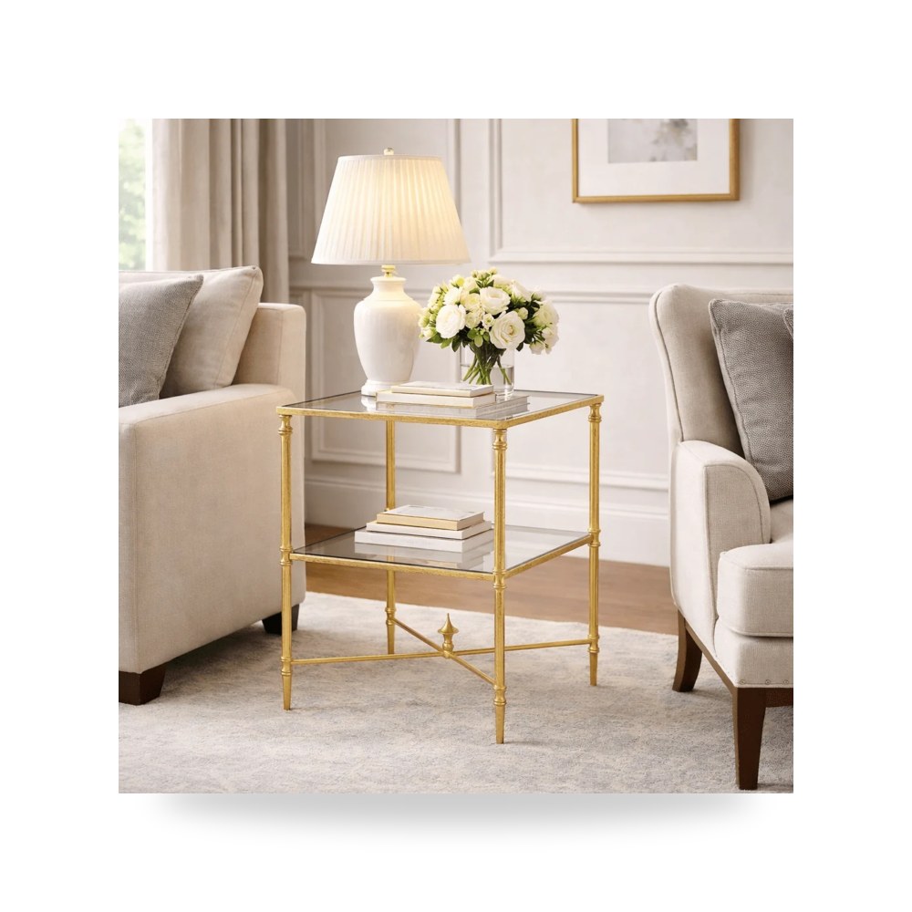 طاولة جانبية زجاج ذهبي Henzler Rectangle من أترموست Uttermost