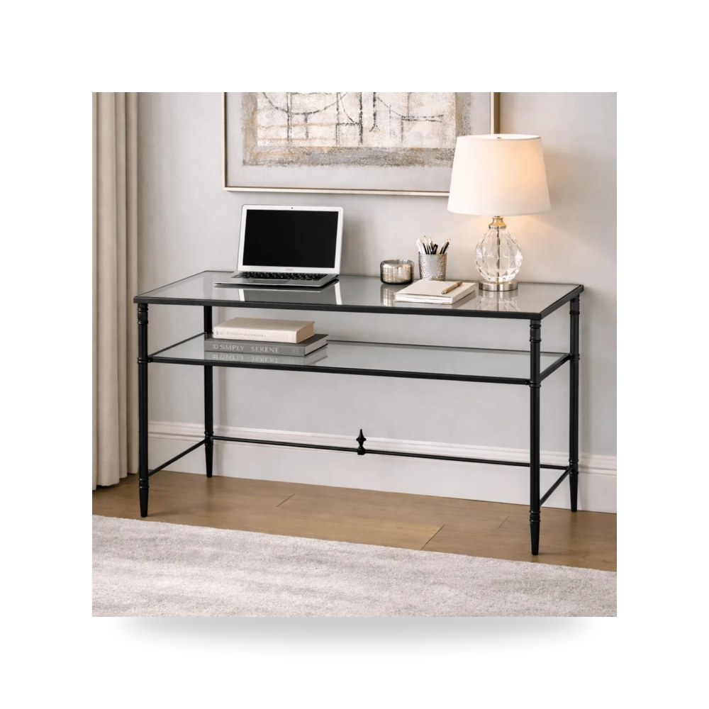 مرآة ديكور Henzler 132 W x 76 H x 71 D Rectangle Desk with Top أسود أترموست Uttermost