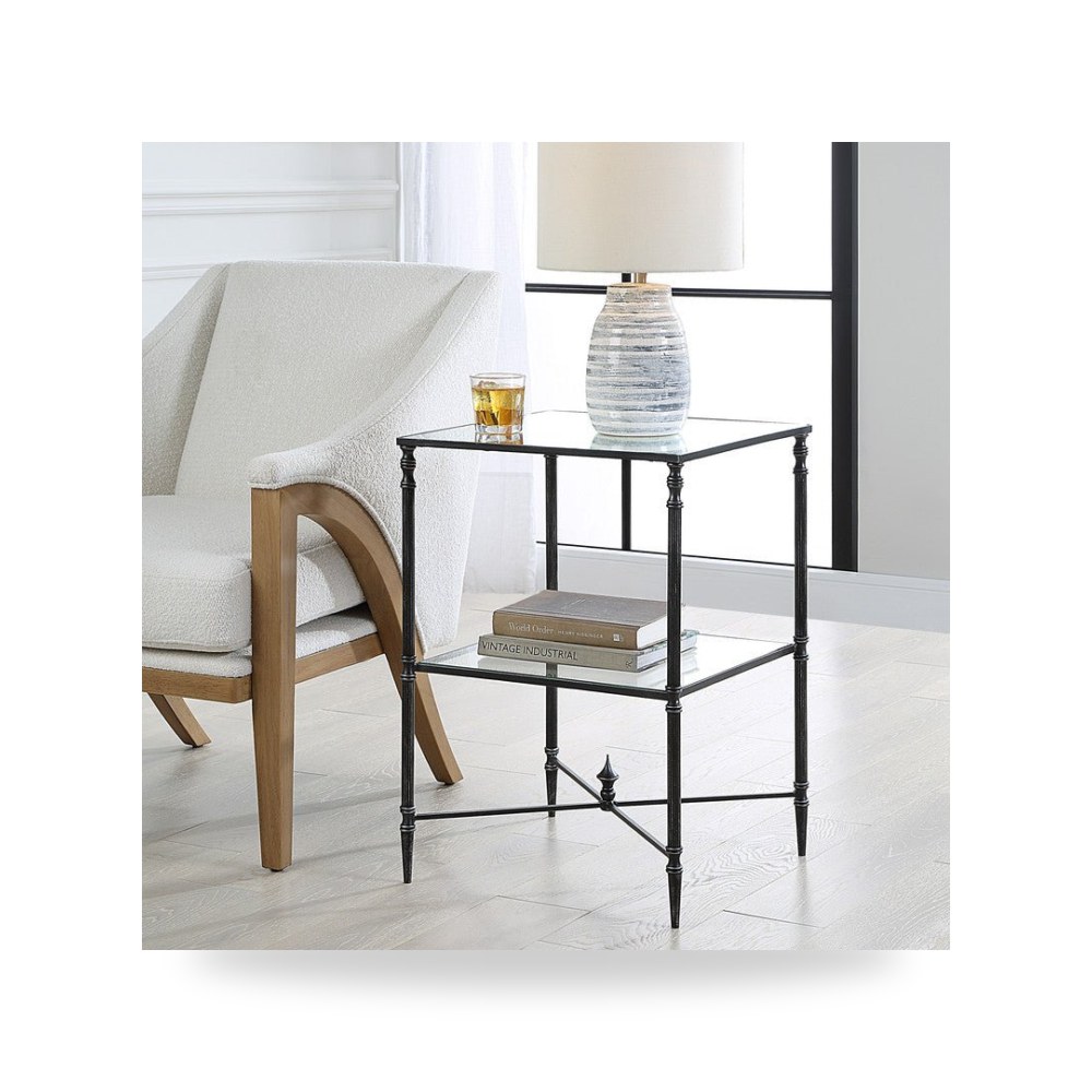 طاولة جانبية مربعات هندسية أسود أترموست Uttermost
