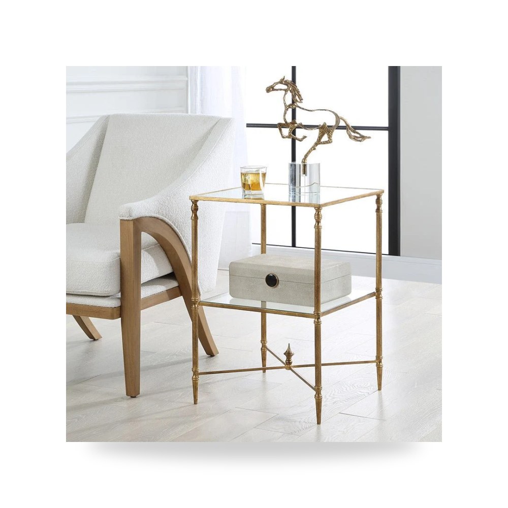 طاولة جانبية مربعات هندسية ذهبي أترموست Uttermost