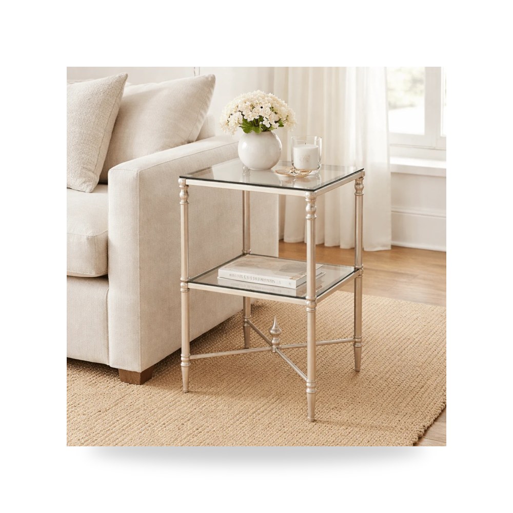 طاولة جانبية مربعات هندسية فضي أترموست Uttermost