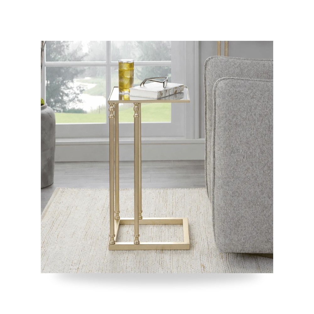 مرآة ديكور Henzler 30 W x 63 H x 33 D Champagne Rectangle C Table with Top أترموست