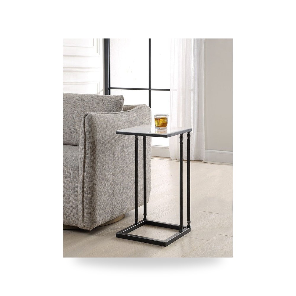 طاولة Henzler 30 W x 63 H x 33 D Rectangle C with Marble Top أسود أترموست Uttermost