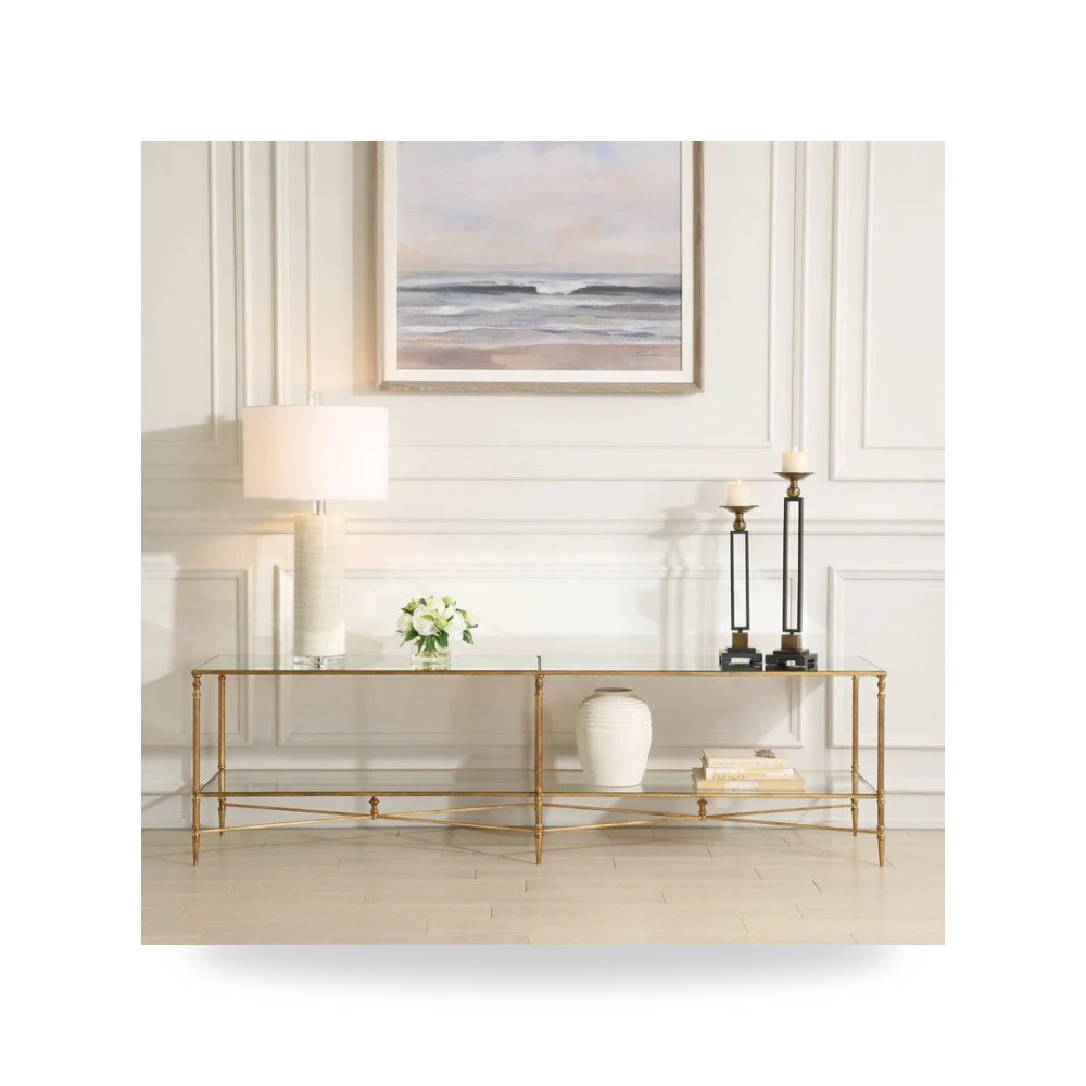 مرآة ديكور جدارية وحدة تلفزيون ذهبي Henzler أترموست Uttermost