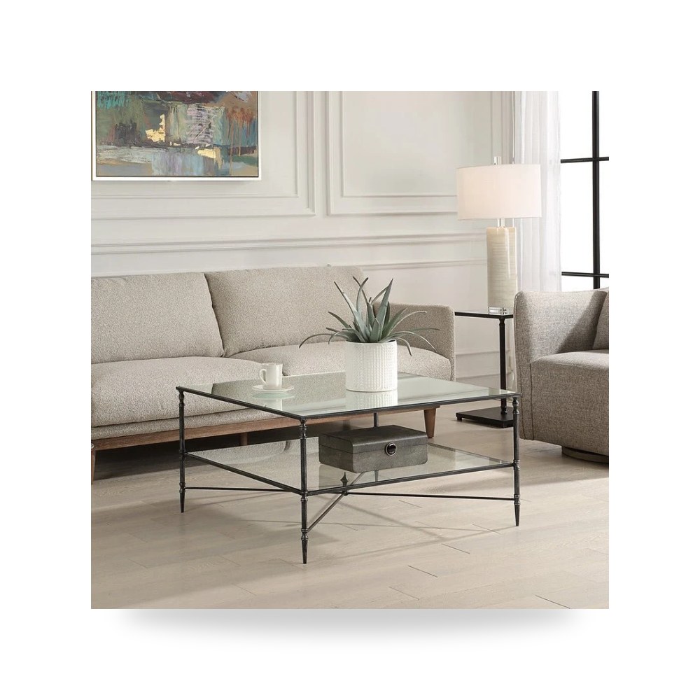 طاولة قهوة مربعات هندسية أسود أترموست Uttermost