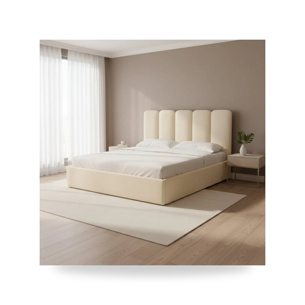 سرير نوم فاخر - سرير قطيفة كريمي Palani TOV - من TOV Furniture - طراز TOV-B68740