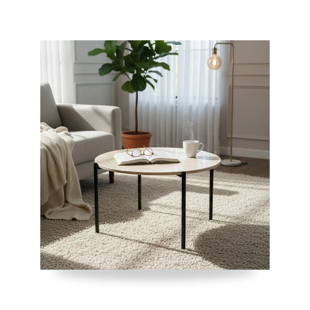 مرآة ديكور جدارية طاولة قهوة أسود Royal Furniture موديل RF