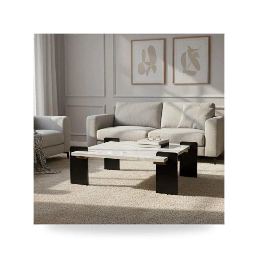 طاولة قهوة مربعات هندسية أسود Royal Furniture