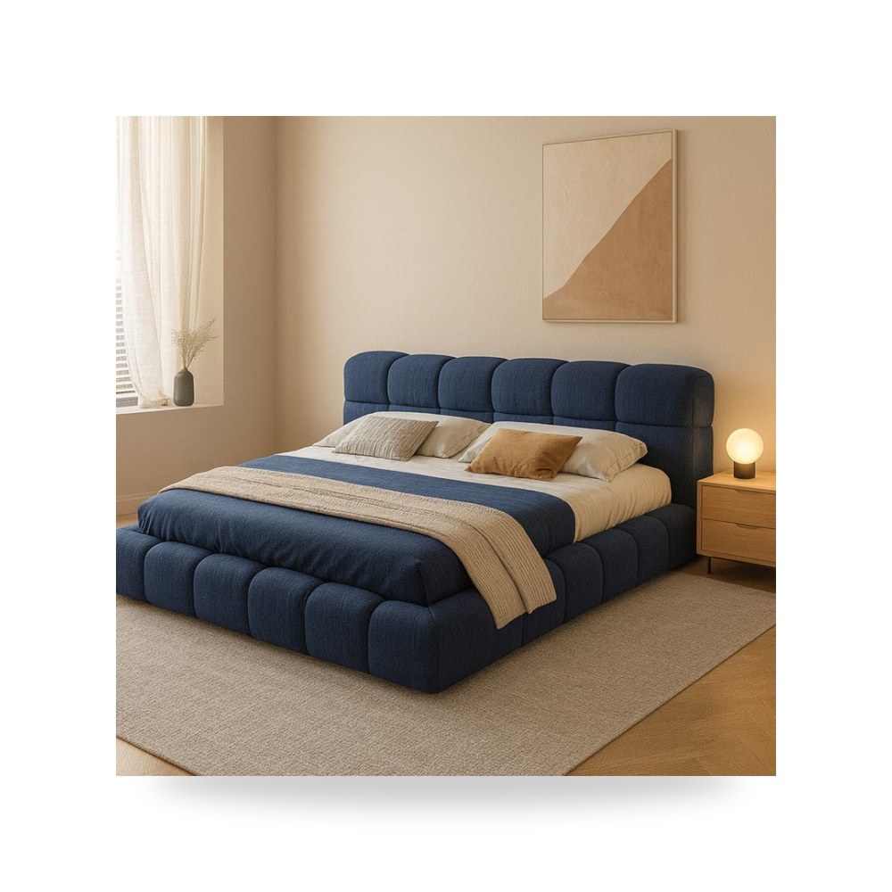 سرير شانيل المودرن باللون الأزرق يمنح غرفة Royal Furniture