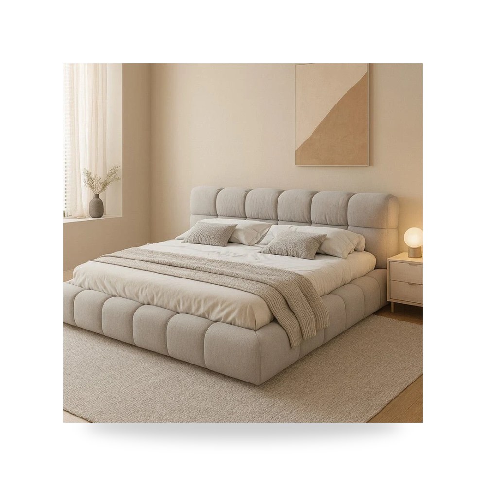سرير شانيل المودرن باللون الرمادي الفاتح يمنح Royal Furniture