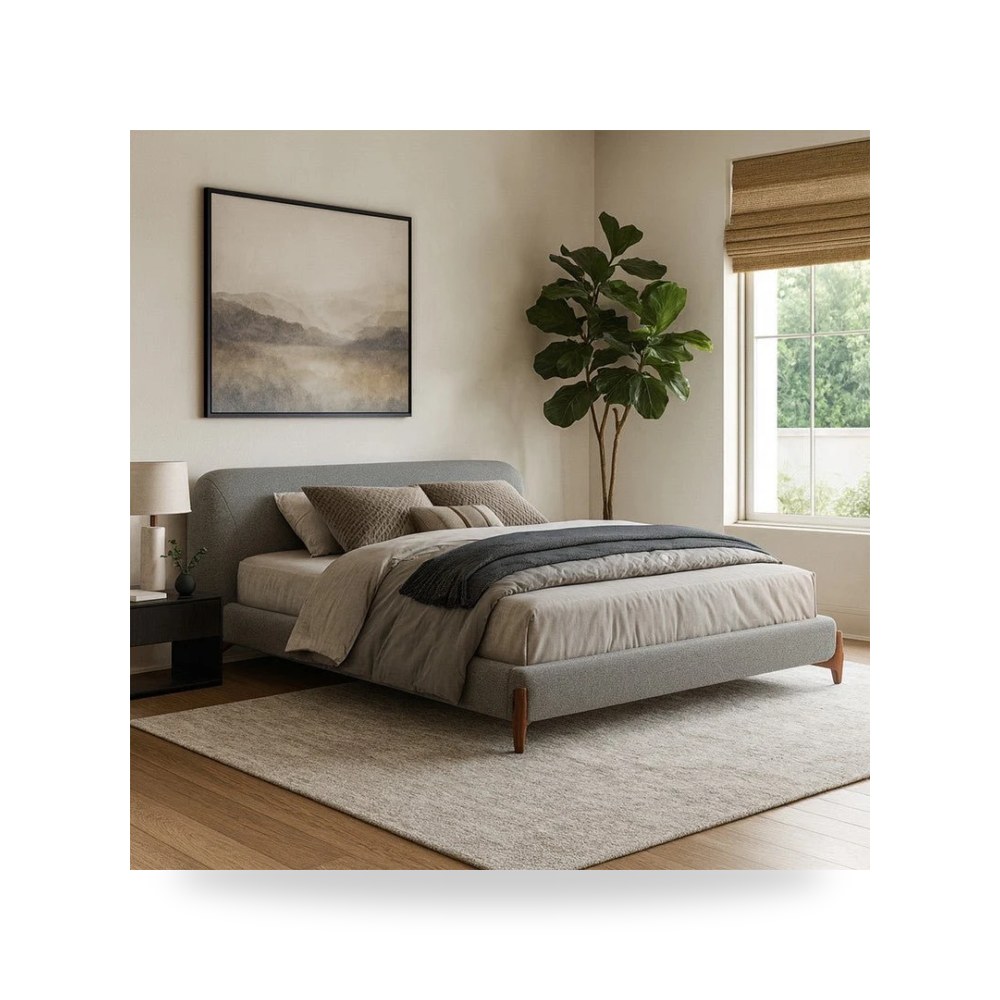 سرير نوم رمادي Royal Furniture موديل RF HJ459