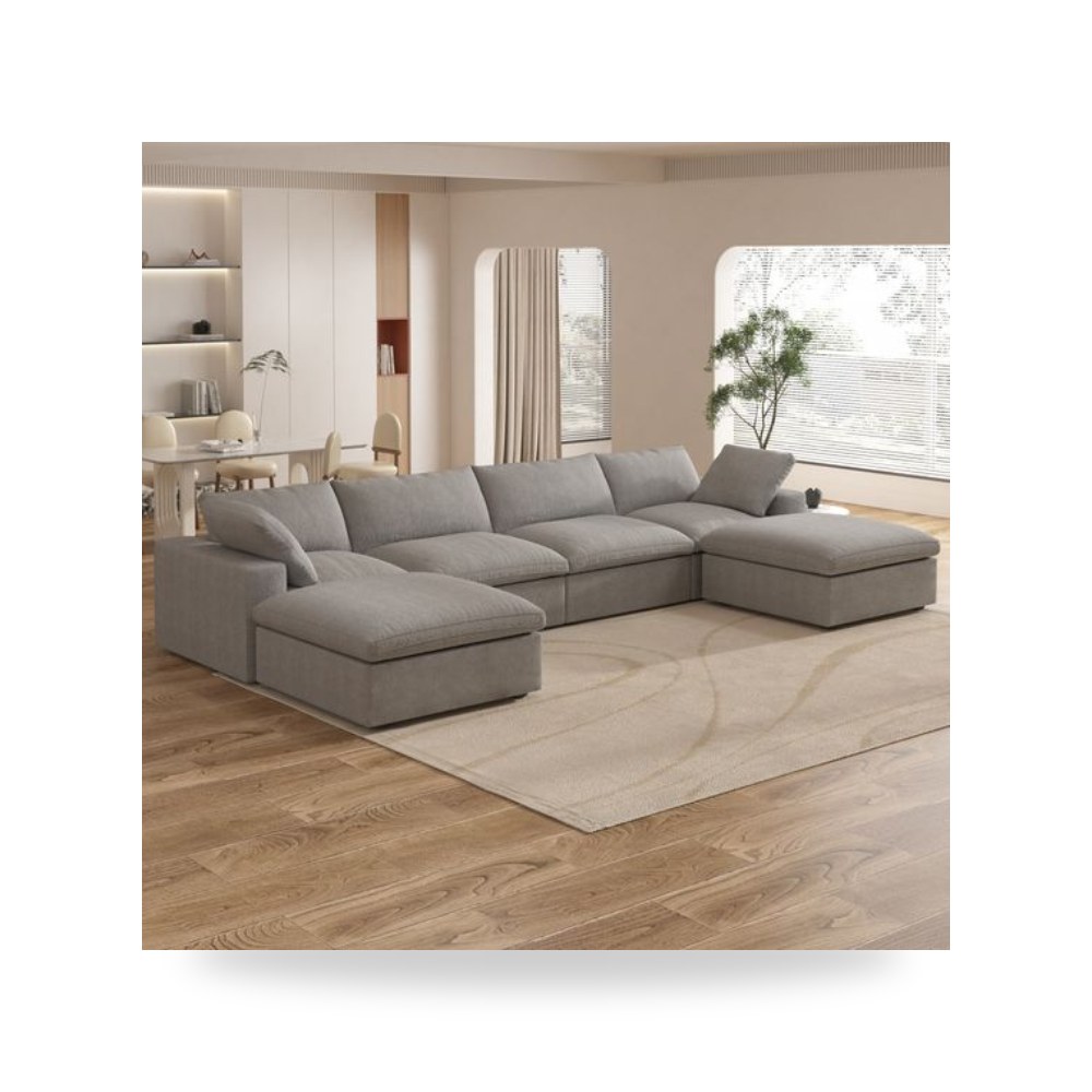 كنب زاوية أريكة مقطعية رمادي Royal Furniture