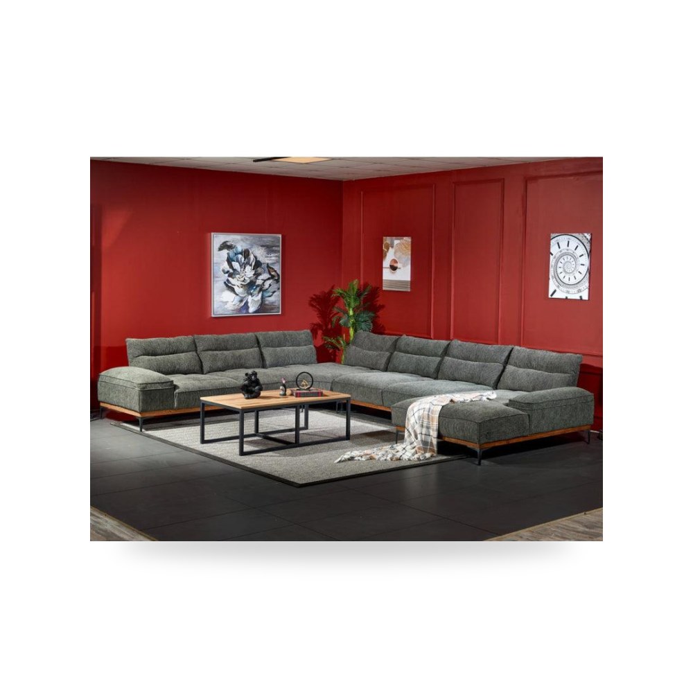 كنب زاوية أريكة مقطعية أخضر Royal Furniture