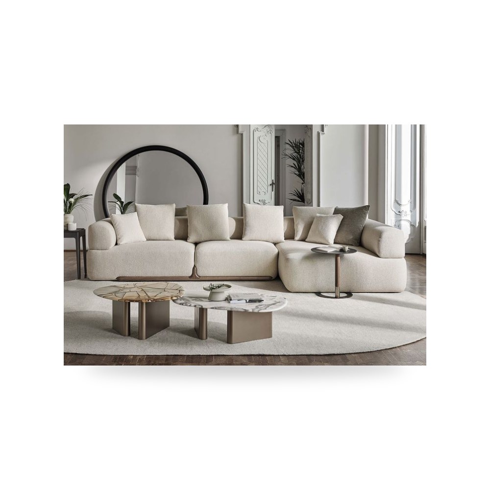 كنب زاوية أريكة مقطعية أبيض Royal Furniture