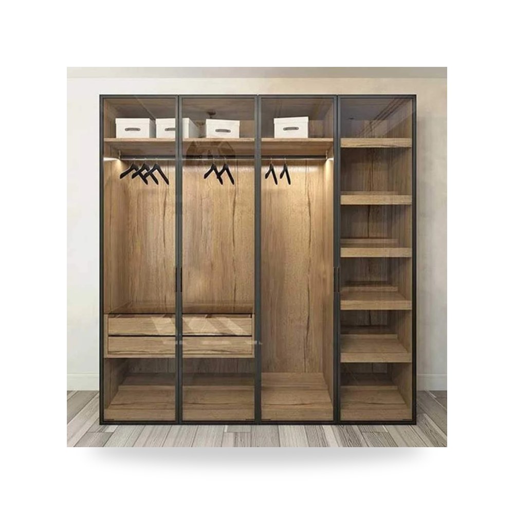 أثاث غرف نوم وأسرّة - Royal | WhisperOak Essentials Closet – Brown – 220×210×45 cm