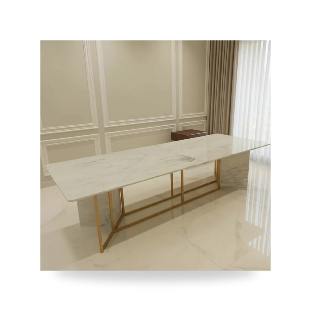 طاولة طعام فولاذ أبيض 250×130 موديل RF-HJ236 Royal Furniture