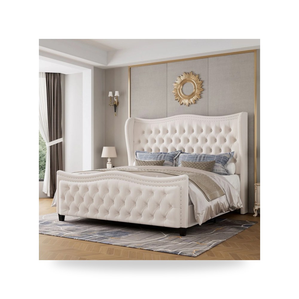 سرير نوم أبيض Royal Furniture موديل RF HJ196