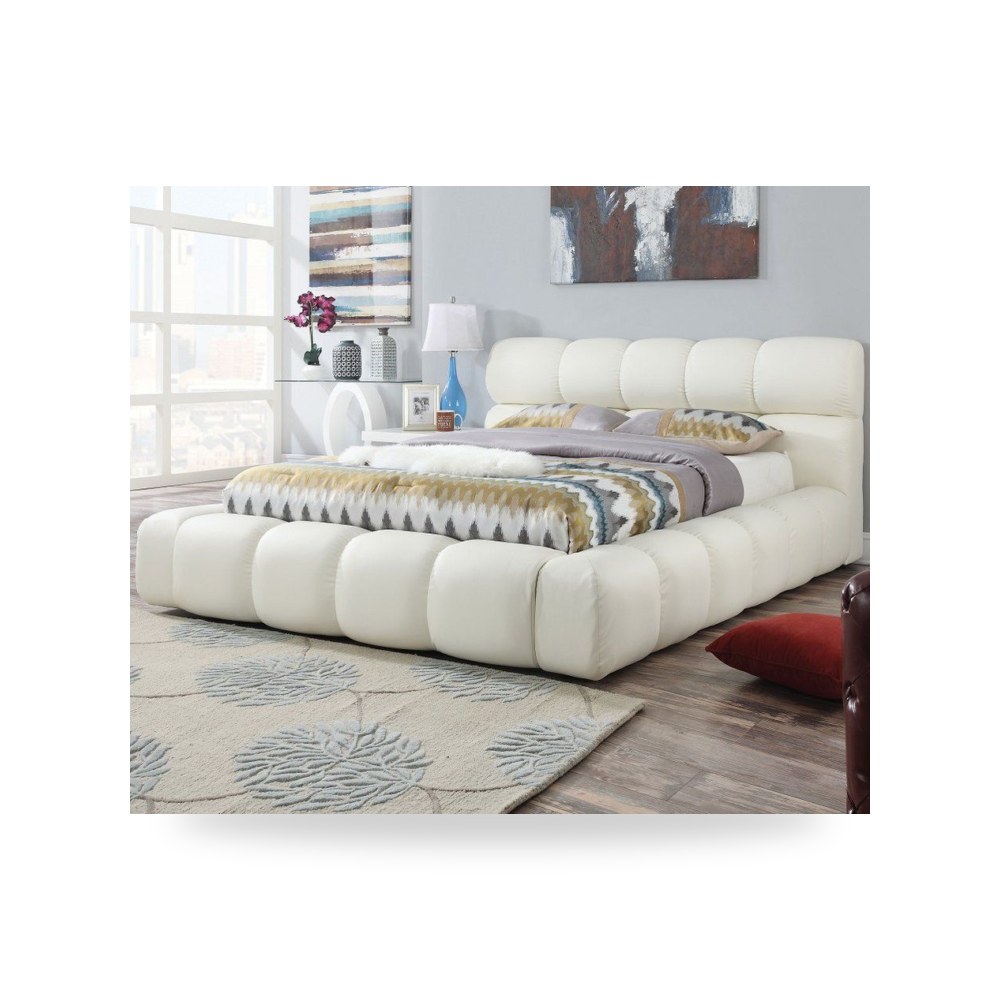 سرير نوم فاخر - سرير قطيفة أبيض Royal MajesticMist - من Royal Furniture - طراز RF-HJ171