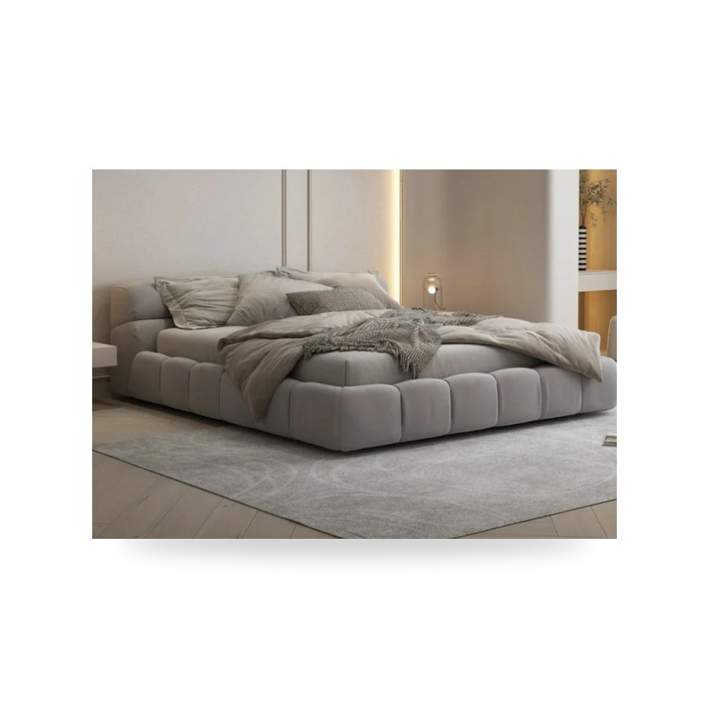 سرير نوم فاخر - سرير قطيفة رمادي Royal MajesticMist - من Royal Furniture - طراز RF-HJ166