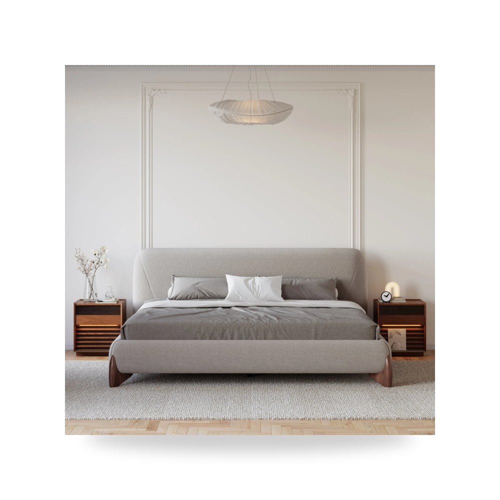 استمتع بالراحة العصرية مع سرير كورفا الرمادي Royal Furniture
