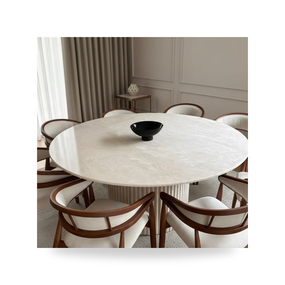 مرآة ديكور جدارية طاولة طعام بيج 180×180 موديل RF-HJ110 Royal Furniture