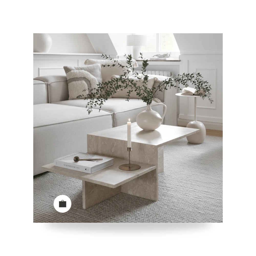 مرآة ديكور جدارية طاولة قهوة بيج Royal Furniture موديل RF HJ102