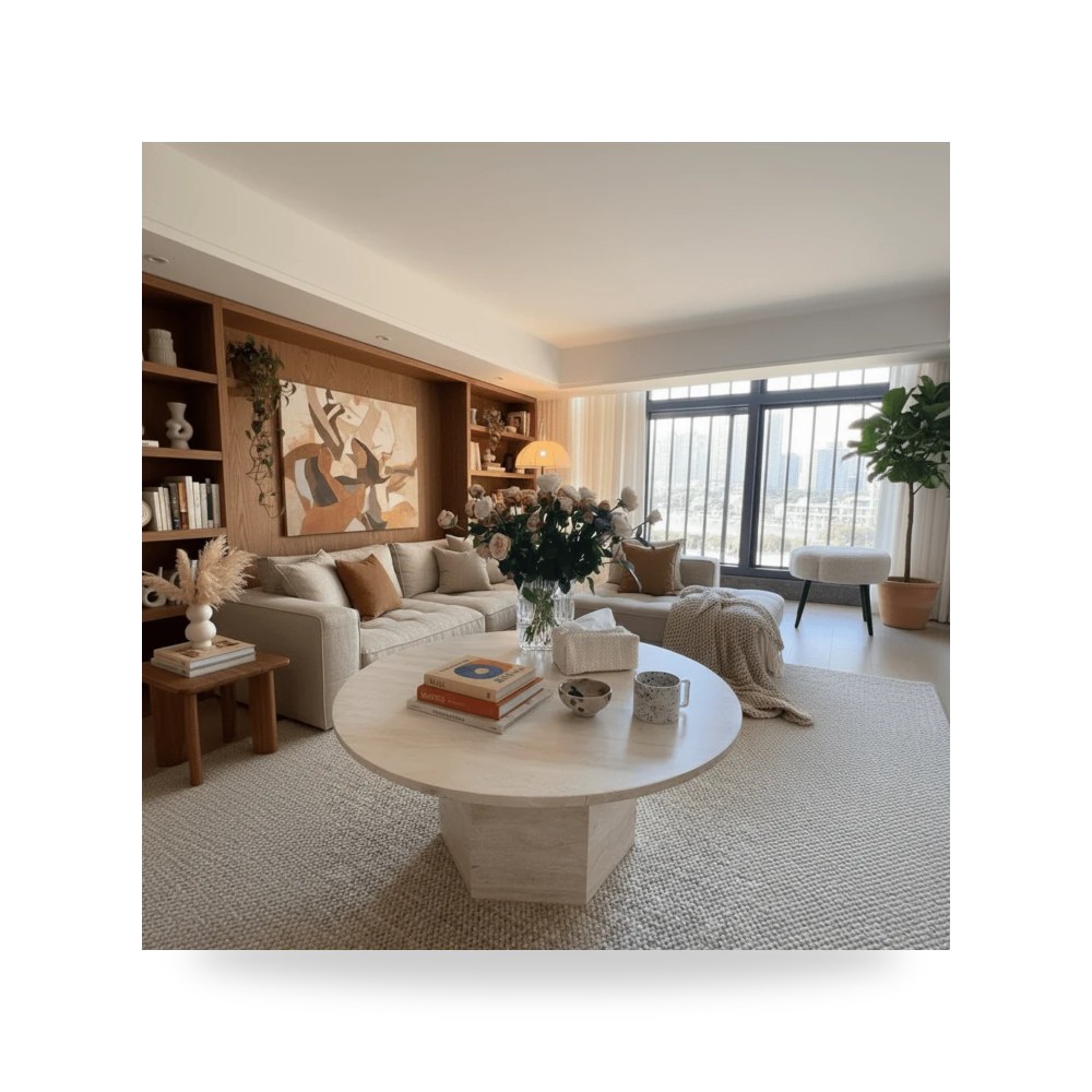 مرآة ديكور جدارية طاولة قهوة بيج Royal Furniture موديل RF HJ99 موديل RF-HJ99