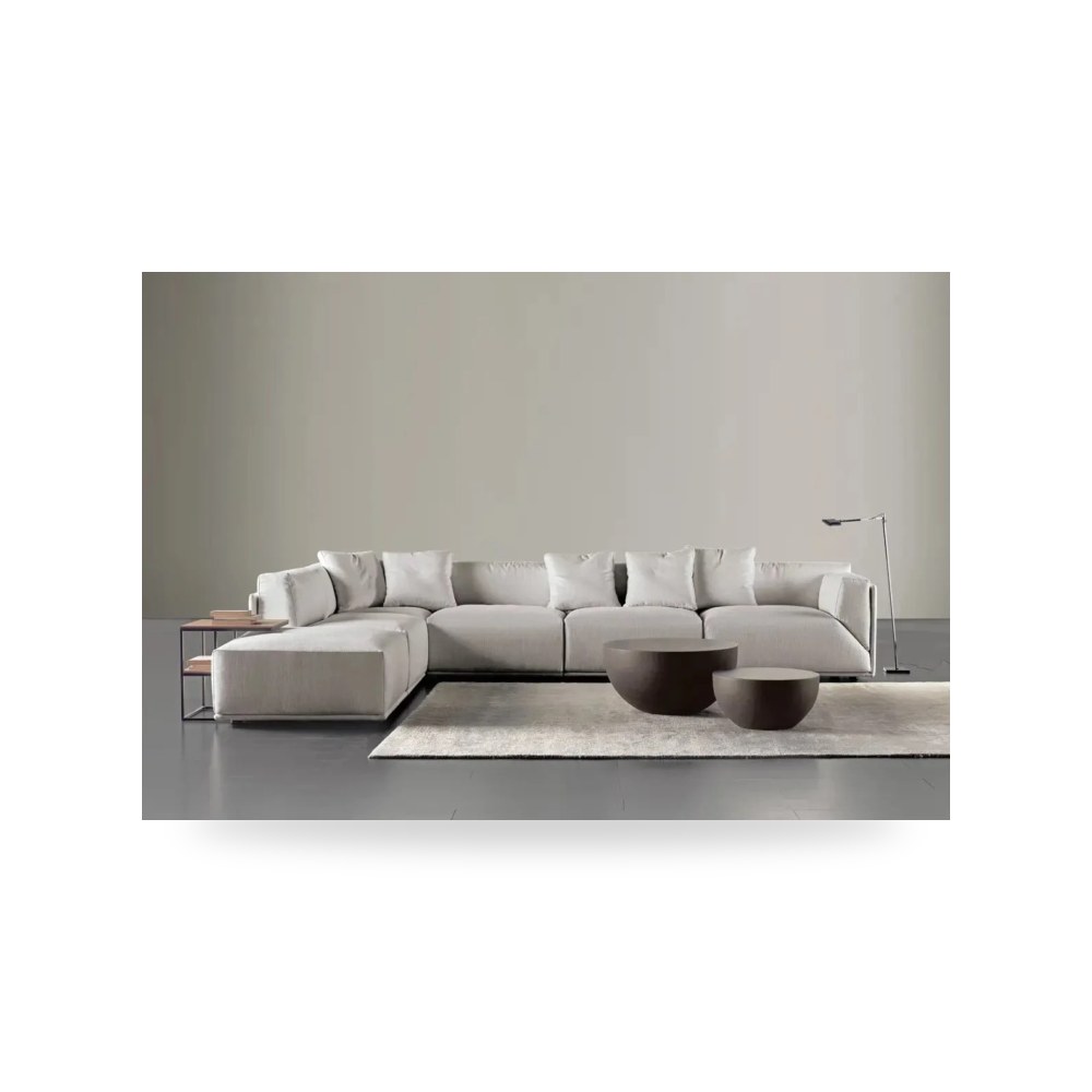 أريكة قطيفة بيج Royal L Shape 400×230 Royal Furniture موديل RF-HJ86