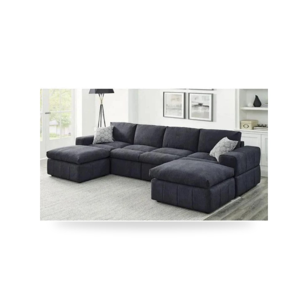 أريكة زاوية رمادي Royal Grandeur U Shape Royal Furniture موديل RF-HJ40