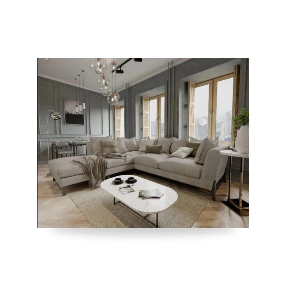 أريكة بيج 279×253 Royal Furniture موديل RF-HJ35