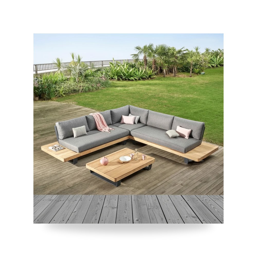 طاولة حدائق خارجية - طاولة رمادي Royal Outdoor 300×300 - من Royal Furniture