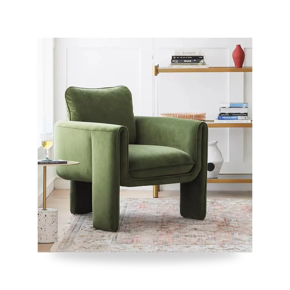 كرسي قطيفة أخضر 85×80 Royal Furniture موديل RF-HJ07