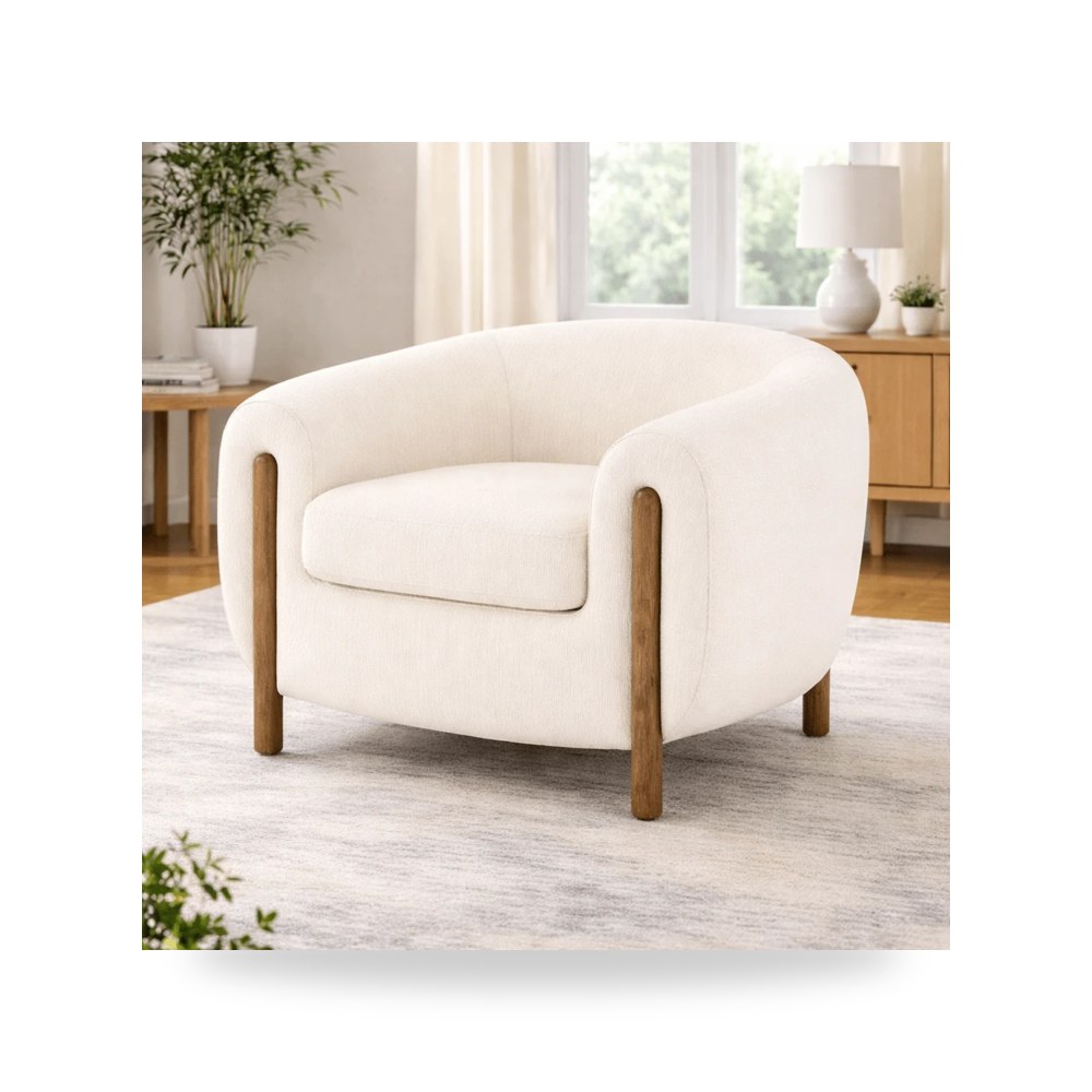 كرسي قماش أبيض 85×80 Royal Furniture موديل RF-HJ06