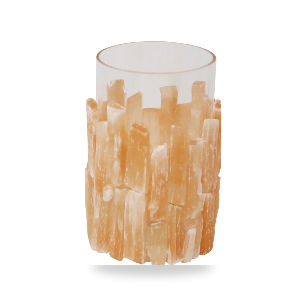 زجاج برتقالي Selenite Hurricane, Sagebrook Home