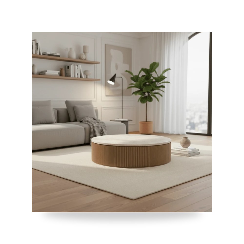 طاولة قهوة بلوط بني Carrara موديل RF-1705-T055