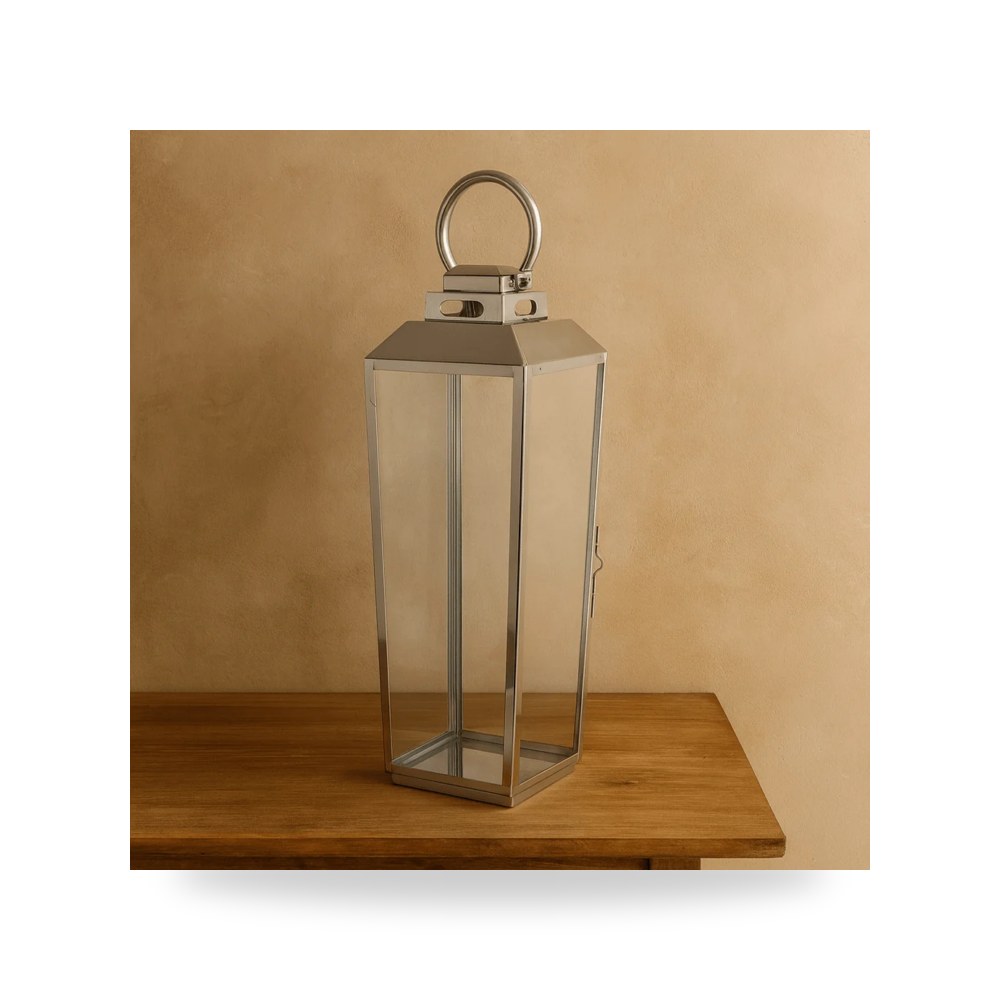 فانوس فولاذ فضي ST.STEEL CM 24×24 موديل 100074183 Alrugaib Furniture X Nice