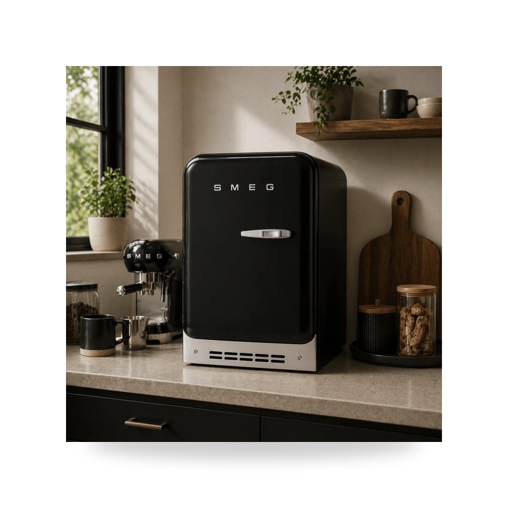 Fridge & Freezer أسود SMEG