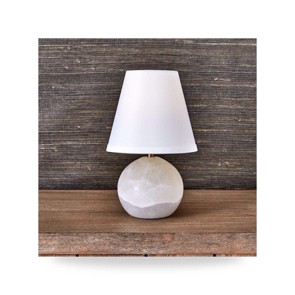 مصباح طاولة ديكوري - Snowball Solid Alabaster Mini Table Lamp - من Uttermost