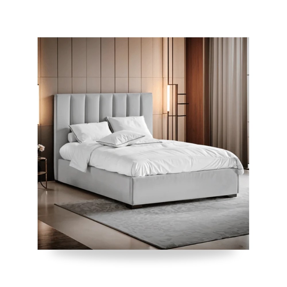 سرير نوم فاخر - سرير غرفة نوم رمادي Otath - طراز OT-BD-1075