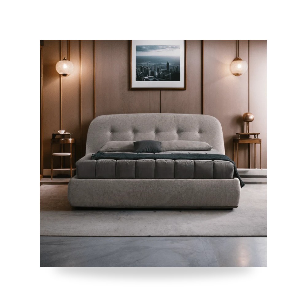 سرير نوم فاخر - سرير نوم رمادي Otath موديل OT BD 1092 - طراز OT-BD-1092