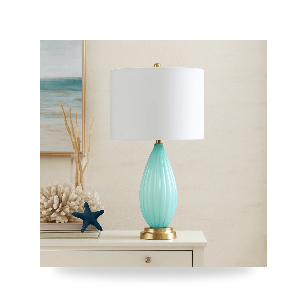 مصباح طاولة زجاج TURQUOISE Sagebrook Home موديل 50120